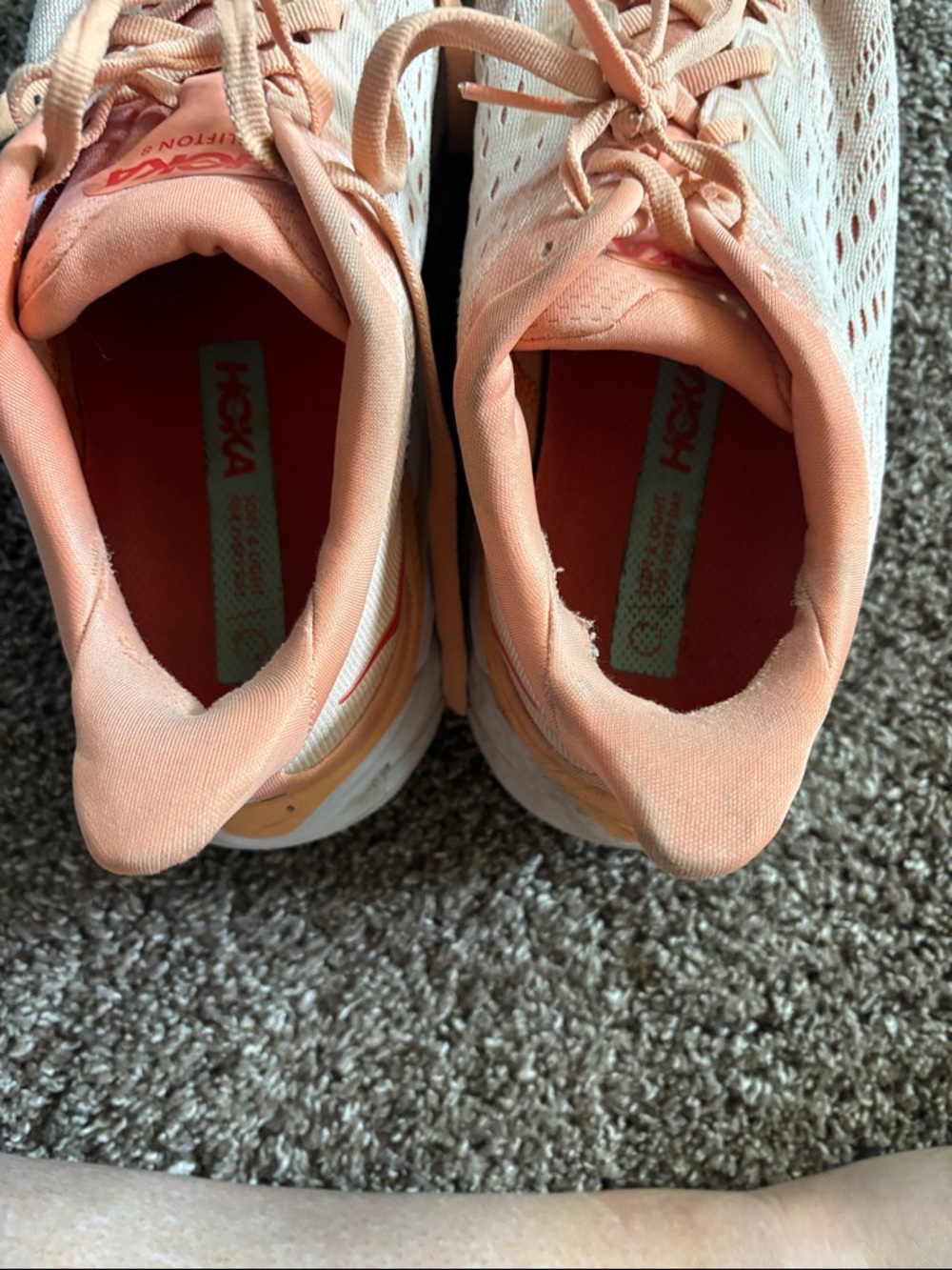 Hoka Women's Peach/Coral Running Shoes - Cushioned Trainer 8.5B - Picture 5 of 5